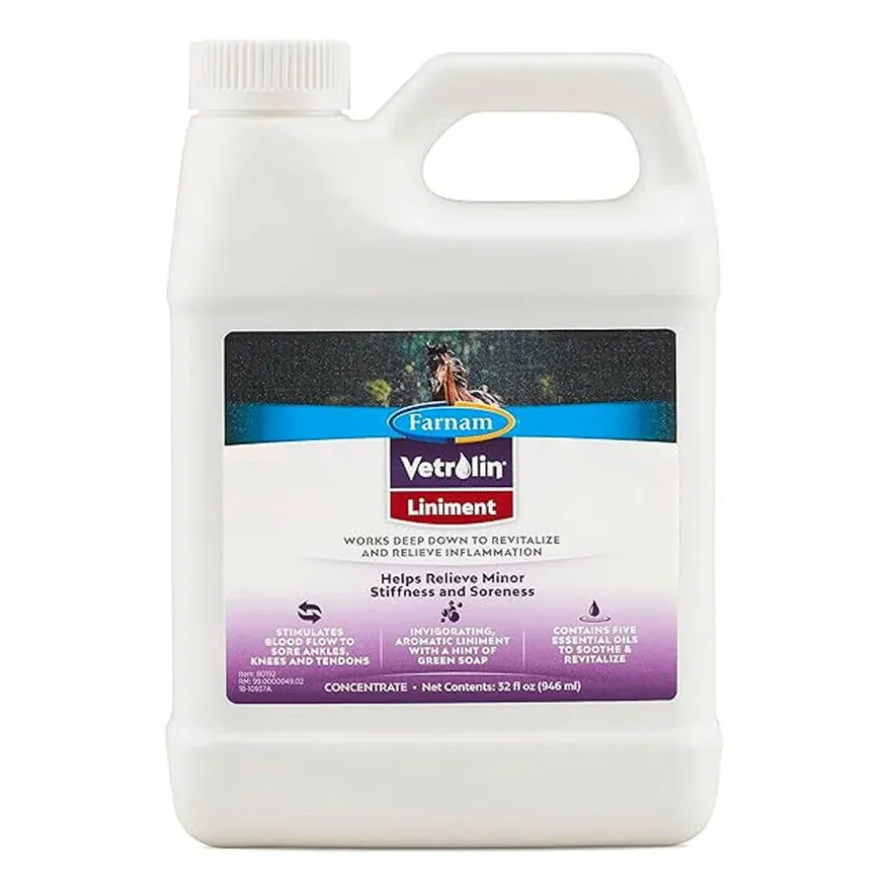 Farnam Vetrolin Sore Muscle & Joint Pain Relief Horse Liniment Spray(32 oz)