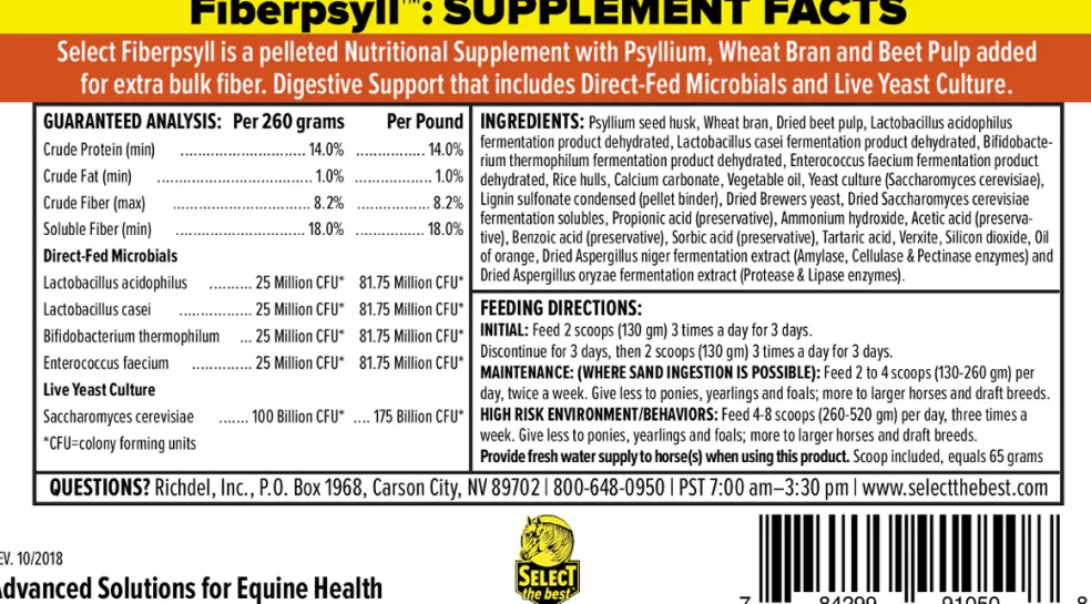 Fiberpsyll 4-in-1 Digestive Support for Horses