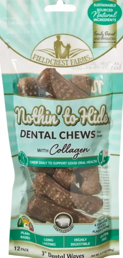 Fieldcrest Farms Nothin' to Hide Dental Wave Beef Dog Treat, 8-pack