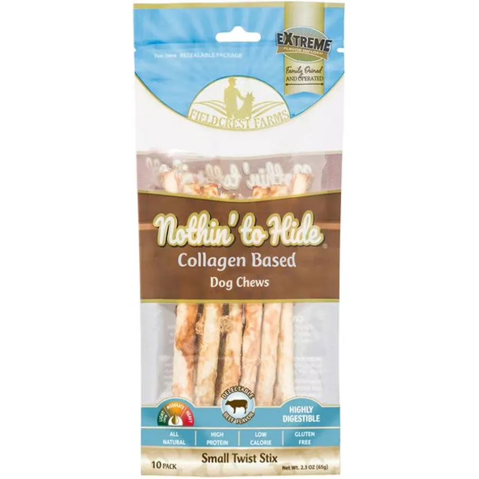 Fieldcrest Farms Nothin' to Hide Small Twist Stix Beef Flavor Treats For Dogs (10 pack)