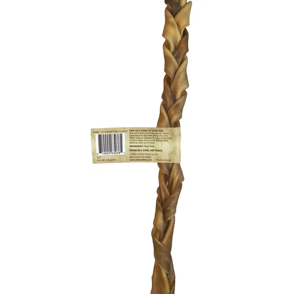 Fieldcrest Farms Premium Dog Chews 12" Braided Bully Crunchers