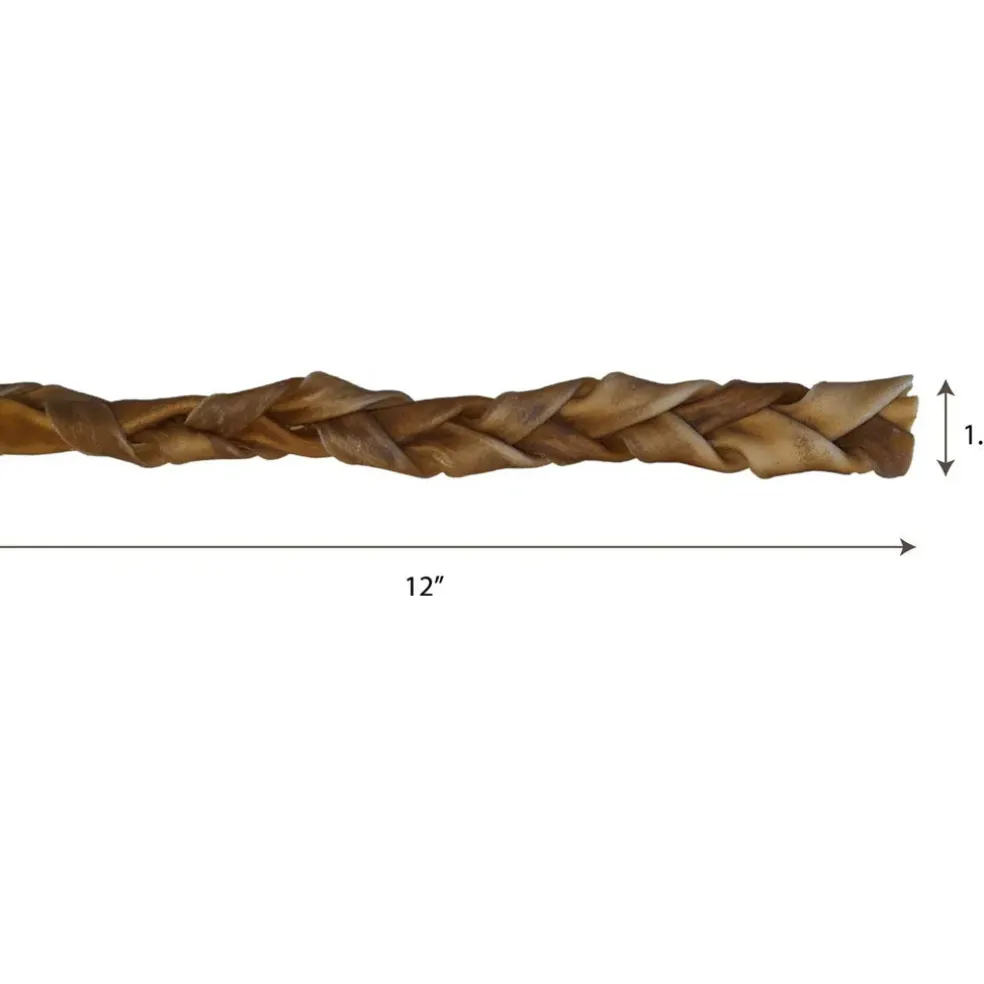 Fieldcrest Farms Premium Dog Chews 12" Braided Bully Crunchers
