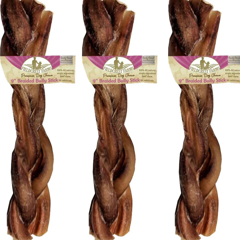 Fieldcrest Farms Premium Dog Chews 9" Braided Bully Stick