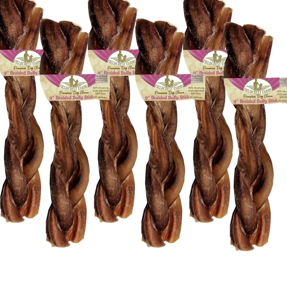Fieldcrest Farms Premium Dog Chews 9" Braided Bully Stick