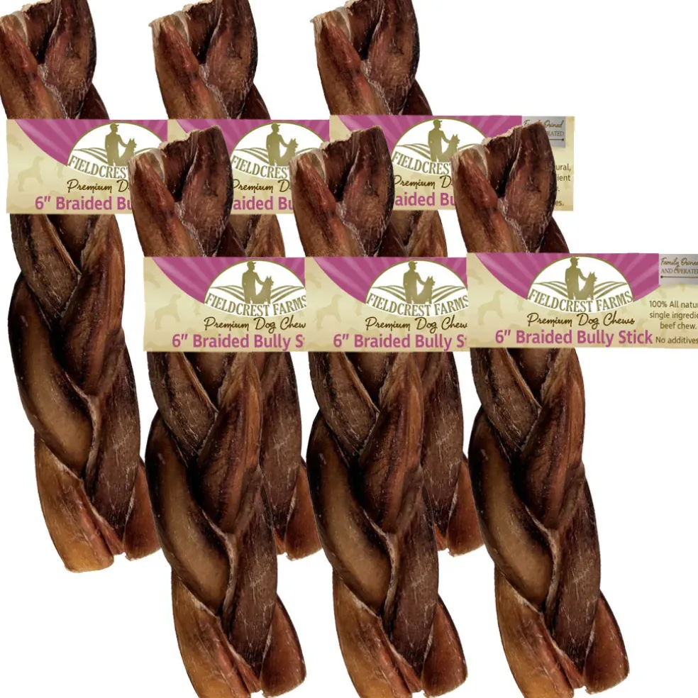 Fieldcrest Farms Premium Dog Chews 6" Braided Bully Stick