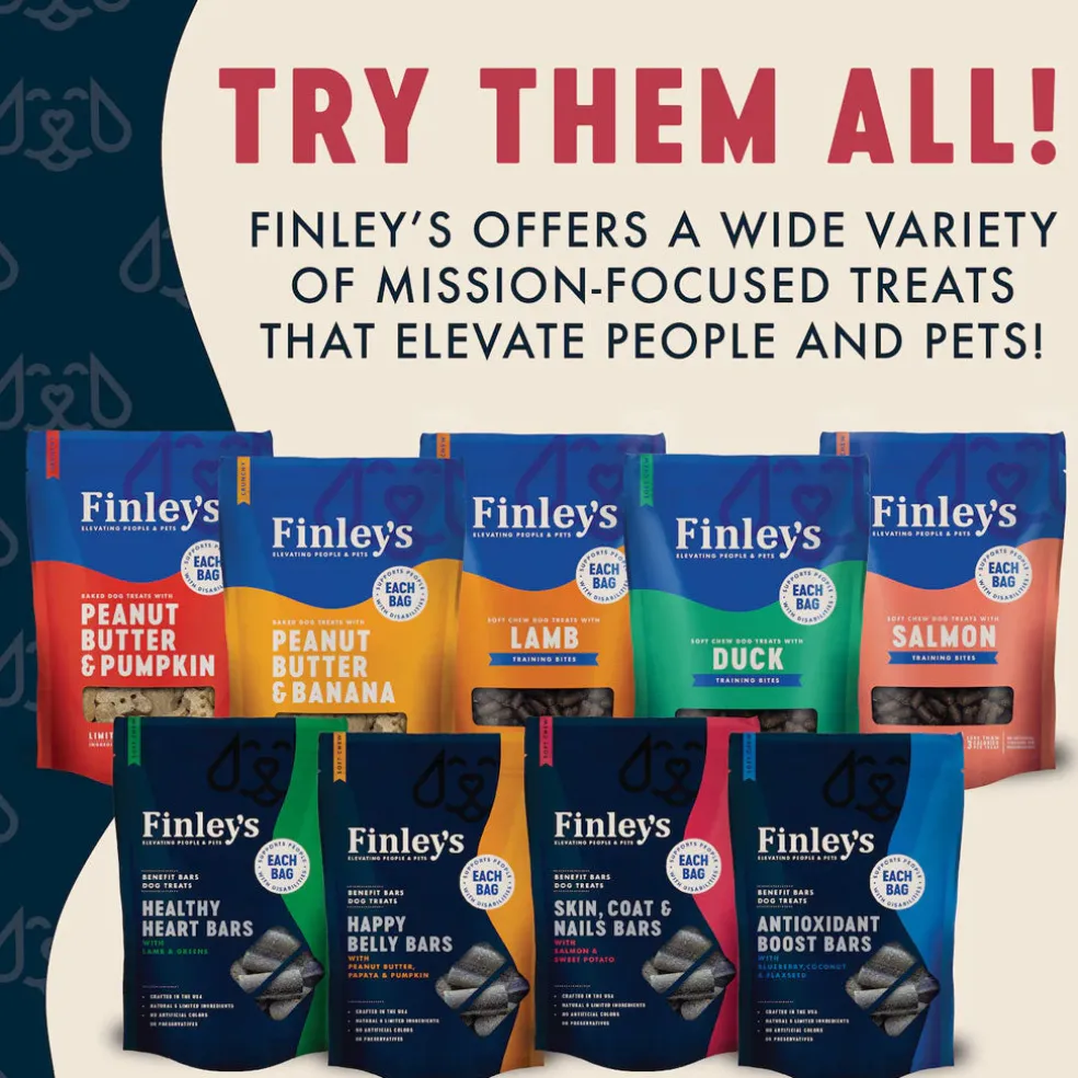 Finley's Barkery Skin, Coat & Nails Bars Dog Treats Salmon & Sweet Potato, 6-oz