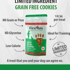 FirstMate Cage Free Duck Meal & Blueberries Mini Trainers Grain Free Dog Treats (8 oz)