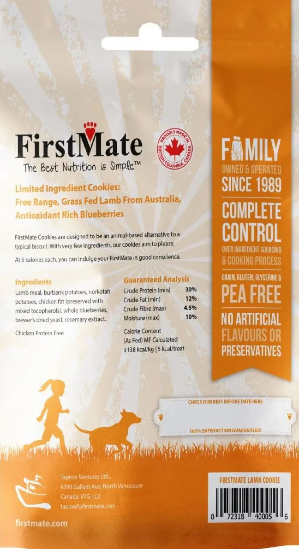 FirstMate Free Range Grass Fed Lamb Meal & Blueberries Grain Free Dog Treats (8 oz)