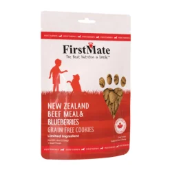 FirstMate New Zealand Beef Meal & Blueberries Mini Trainers Grain Free Dog Treats (8 oz)