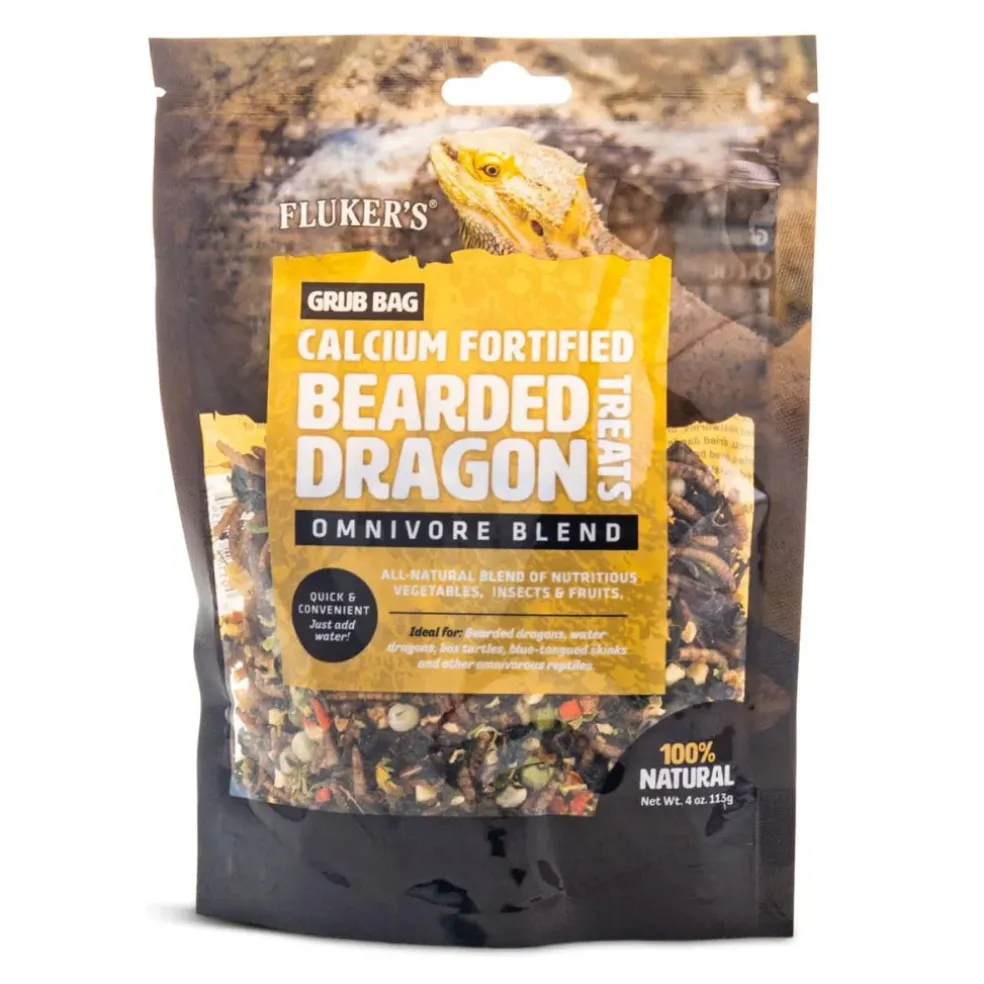 Fluker's Grub Bag Calcium Fortified Bearded Dragon Omnivore Blend Treats (4 oz)