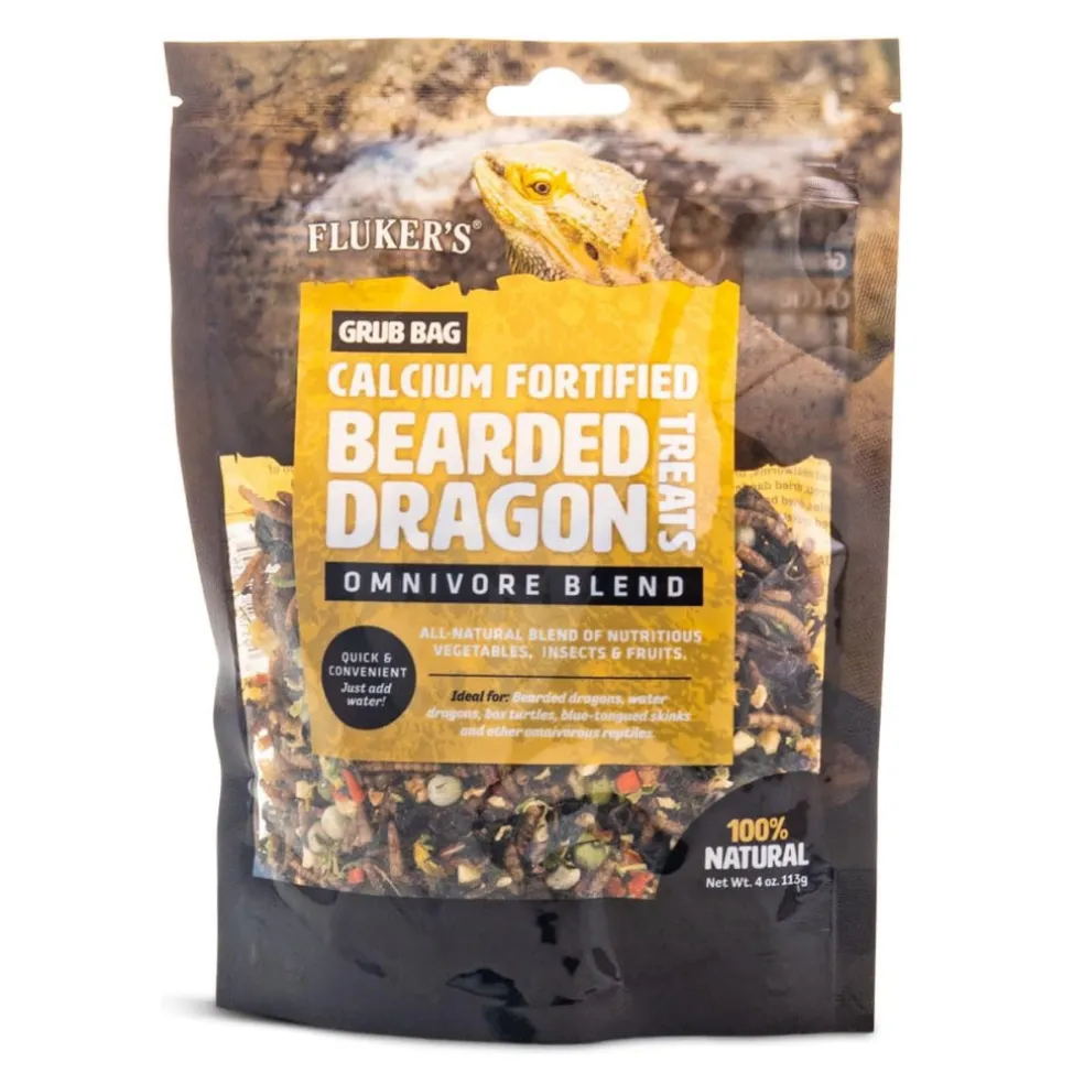 Fluker's Grub Bag Calcium Fortified Bearded Dragon Omnivore Blend Treats (4 oz)