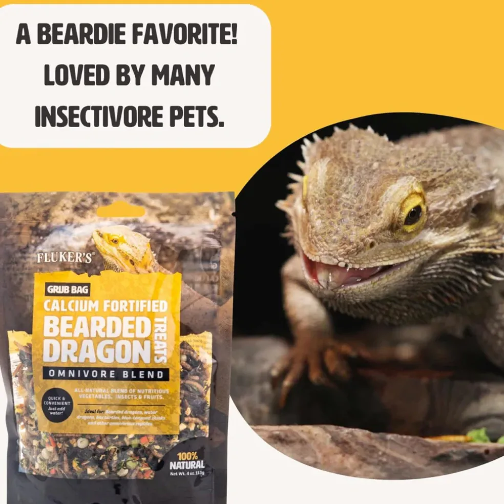 Fluker's Grub Bag Calcium Fortified Bearded Dragon Omnivore Blend Treats (4 oz)