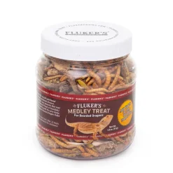 Fluker's Medley Treat for Bearded Dragons Grasshoppers Mealworms and Crickets (1.8 oz)