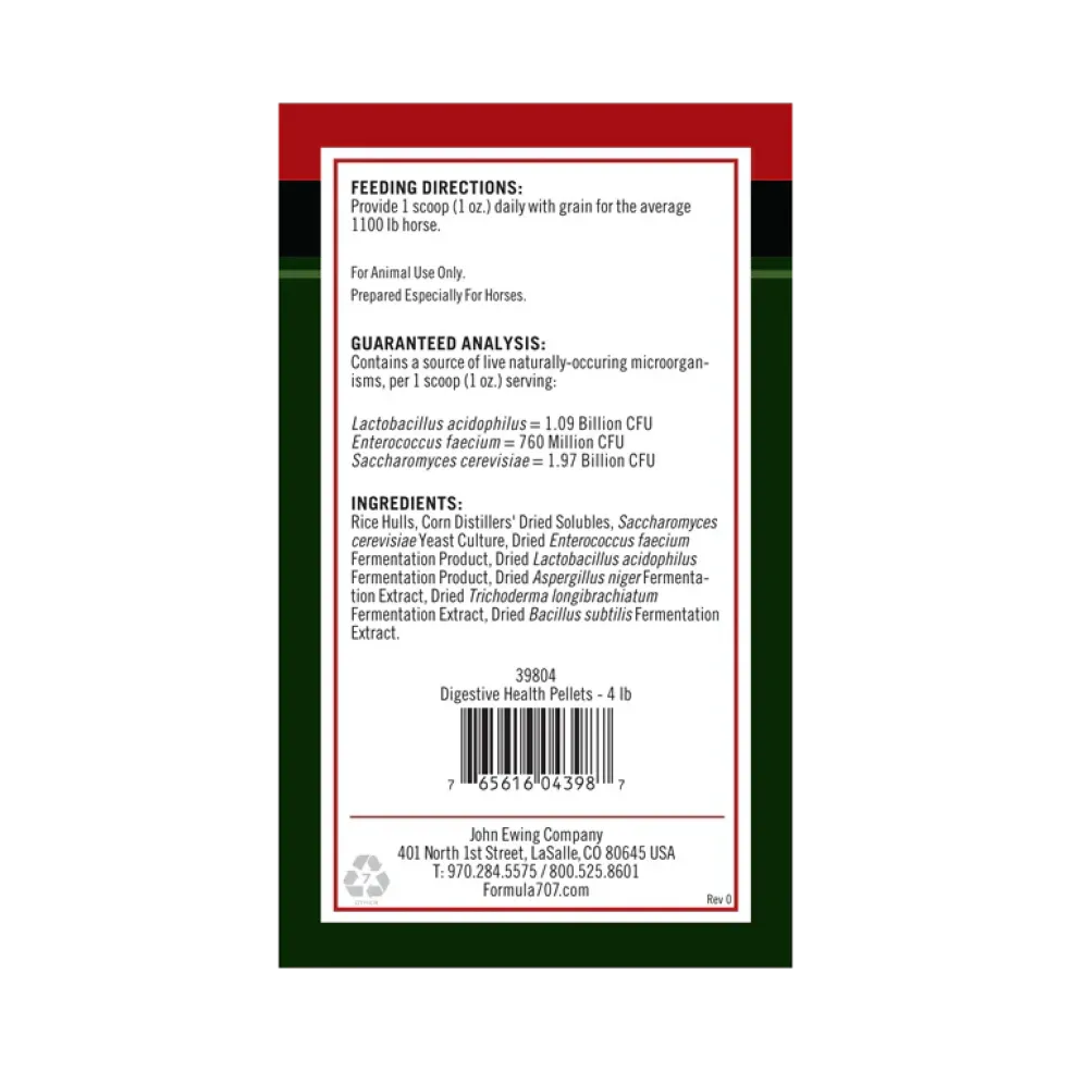 Formula 707 Digestive Health Horse Supplement Pellets