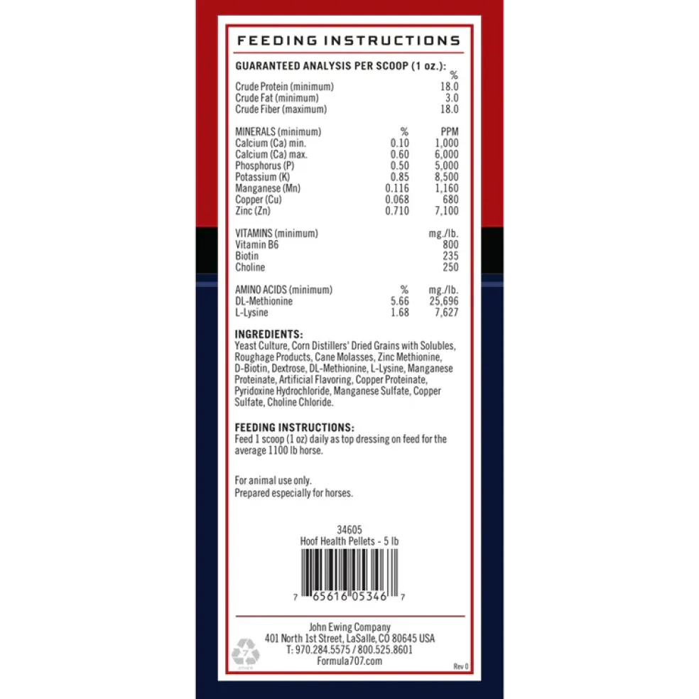 Formula 707 Hoof Health Pellets Supplement For Horses