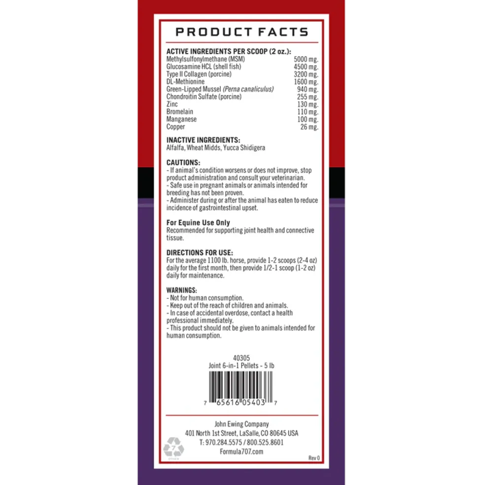 Formula 707 Joint 6-in-1 Pellets Horse Supplement