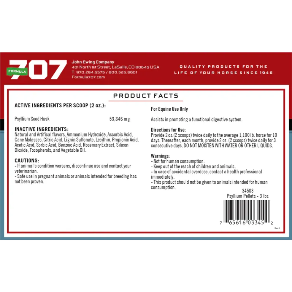 Formula 707 Psyllium Pellets for Horses