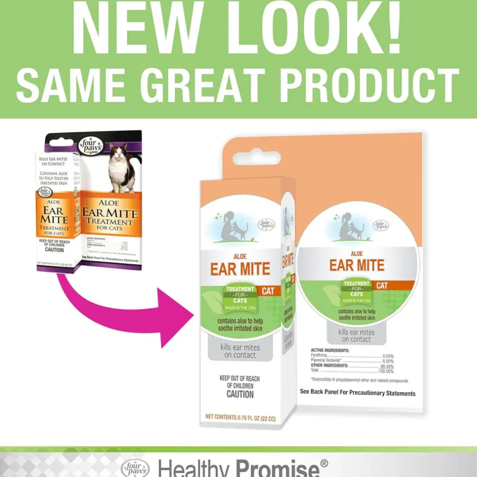 Four Paws Healthy Promise Aloe Ear Mite Treatment For Cats (0.75 oz)