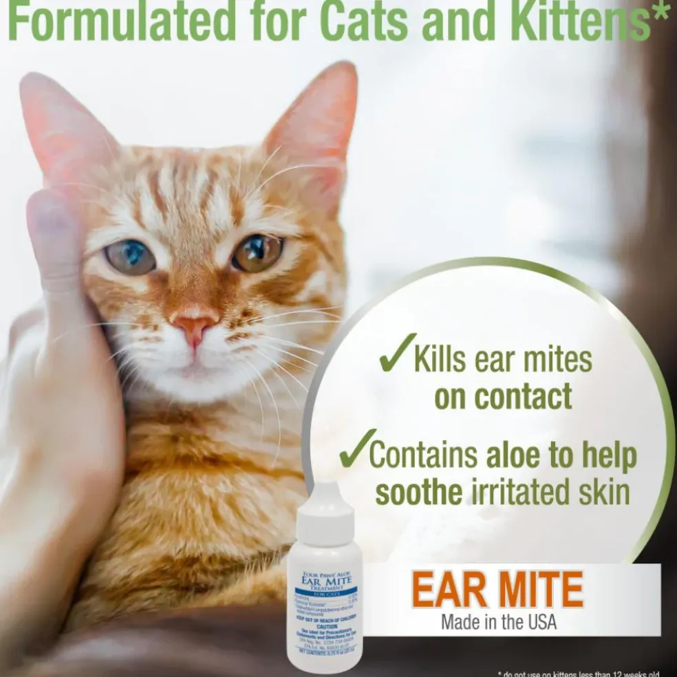 Four Paws Healthy Promise Aloe Ear Mite Treatment For Cats (0.75 oz)