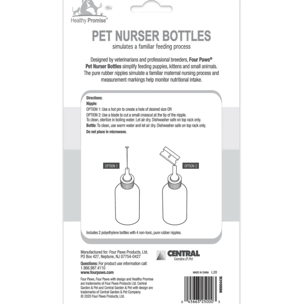 Four Paws Healthy Promise Nurser Bottles For Pets (2 oz bottles, 2 pack)