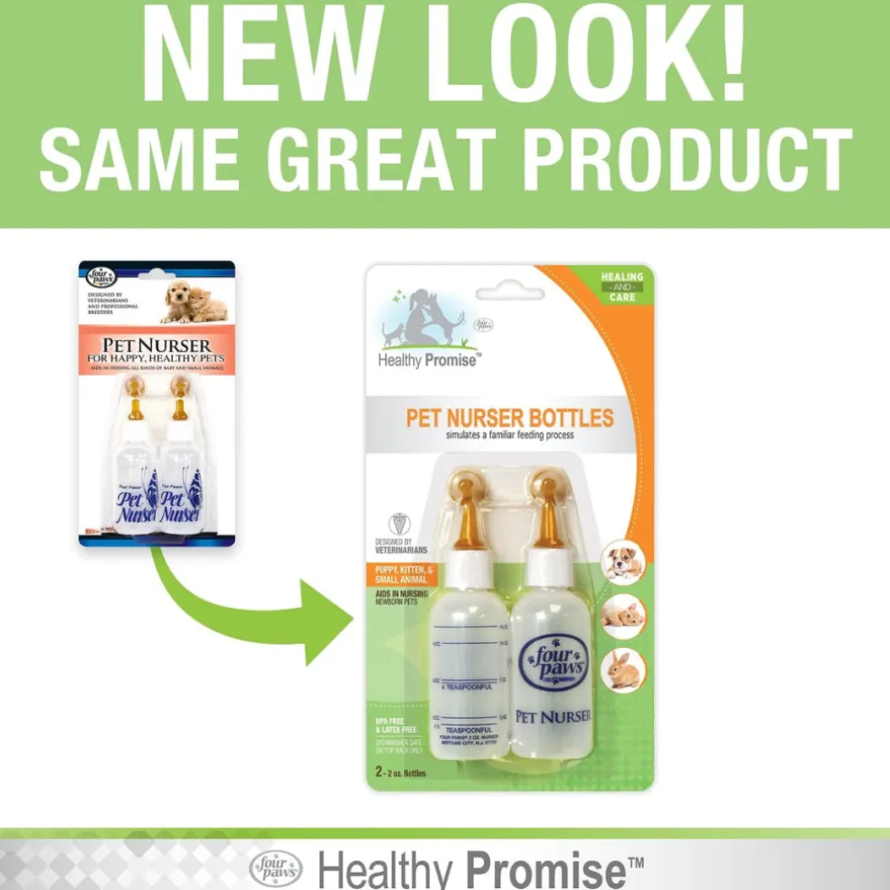 Four Paws Healthy Promise Nurser Bottles For Pets (2 oz bottles, 2 pack)