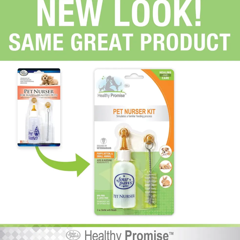 Four Paws Healthy Promise Nurser Bottle & Cleaning Brush For Pets