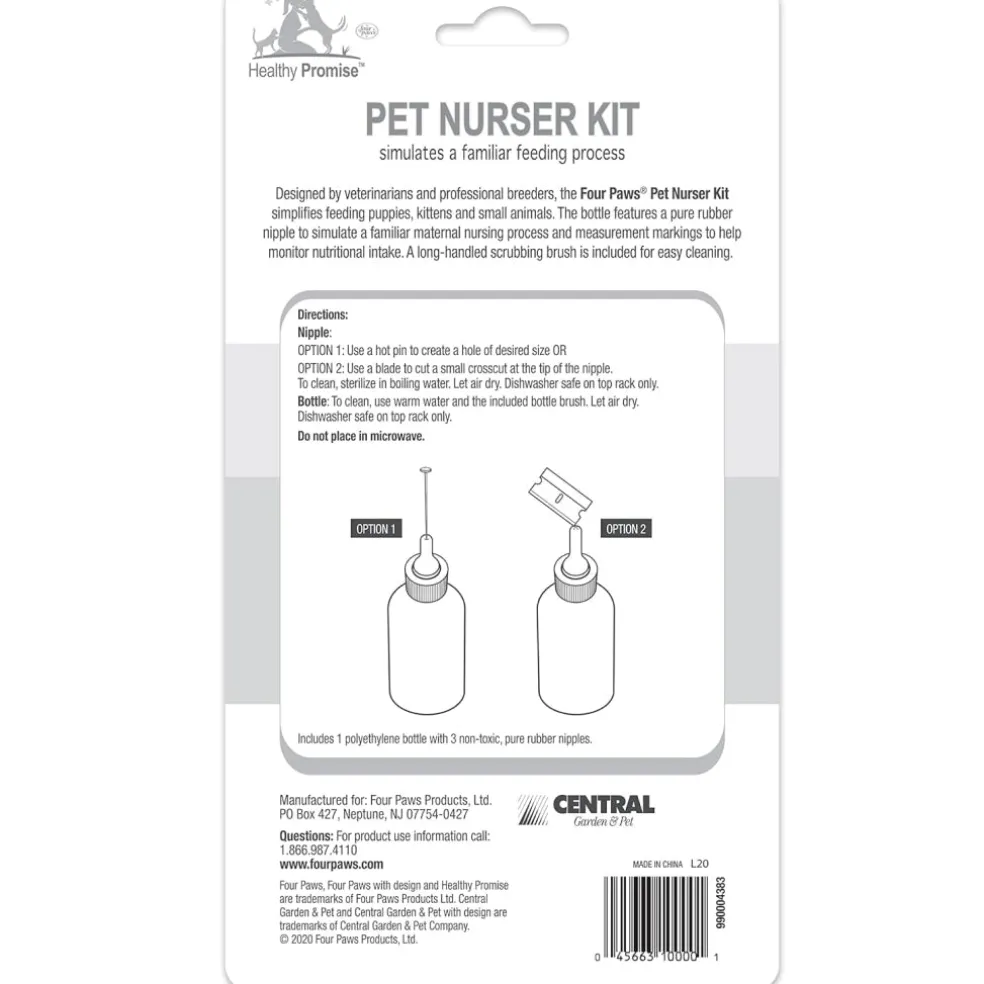 Four Paws Healthy Promise Nurser Bottle & Cleaning Brush For Pets
