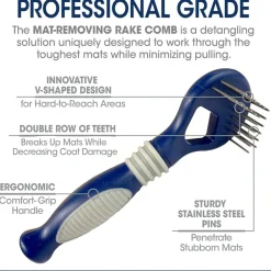 Four Paws Magic Coat Professional Series Mat Removing Rake Comb For Dogs