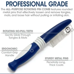Four Paws Magic Coat Professional Series All-Purpose Rotating Pin Comb for Dogs