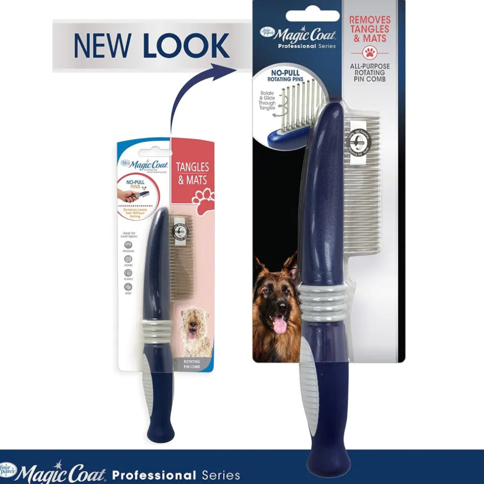 Four Paws Magic Coat Professional Series All-Purpose Rotating Pin Comb for Dogs