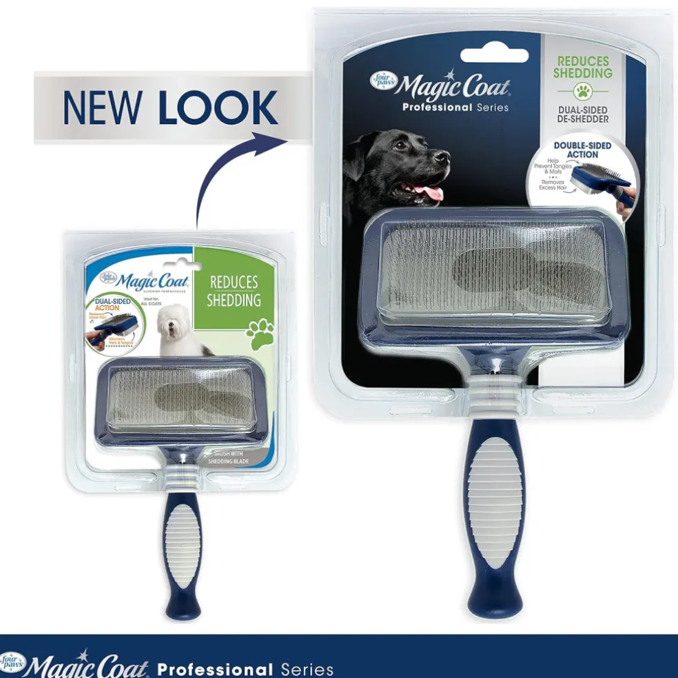 Four Paws Magic Coat Professional Series Dual-Sided Deshedder for Dogs