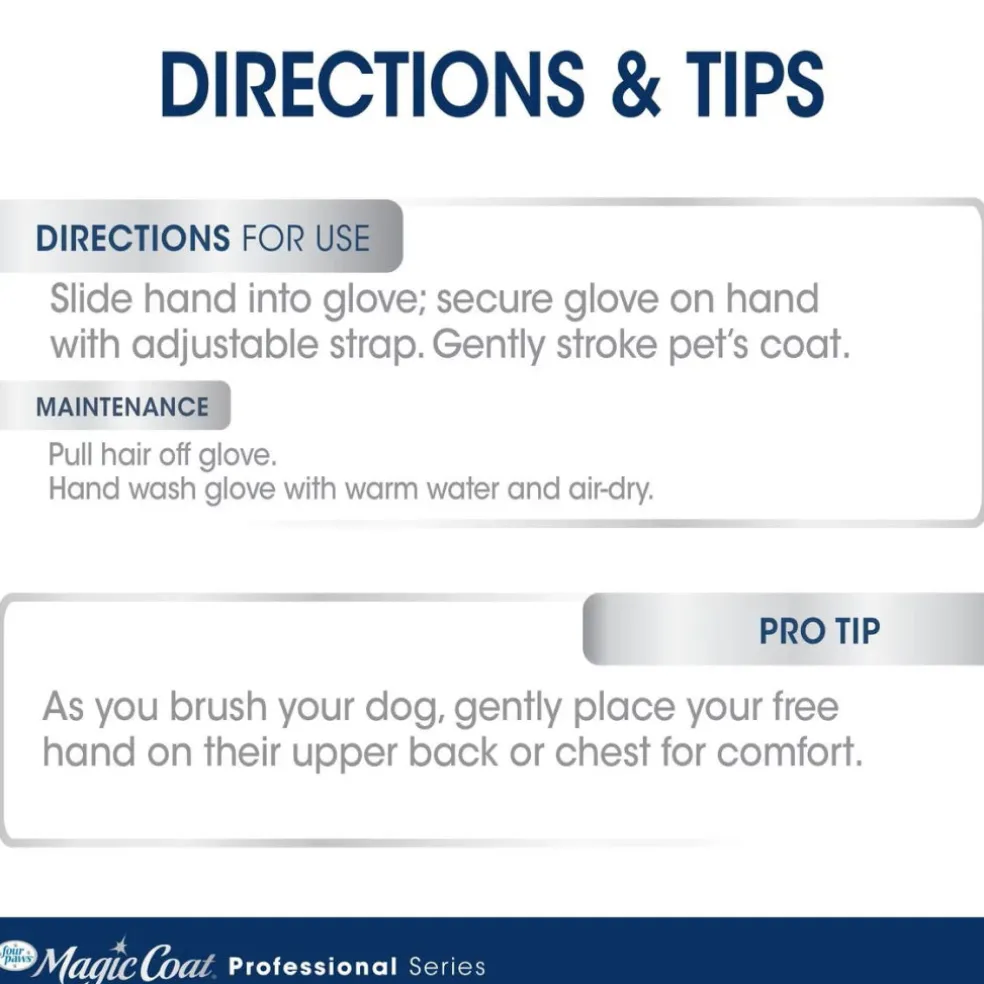 Four Paws Magic Coat Professional Series Comfort Tips Deluxe Grooming Glove For Dogs