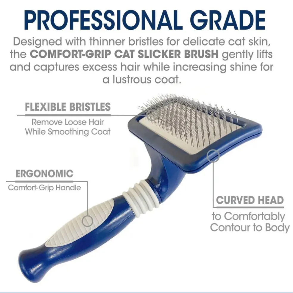Four Paws Magic Coat Professional Series Comfort-Grip Slicker Brush For Cats