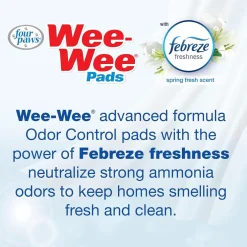 Four Paws Wee-Wee Odor Control Dog Training Pads with Febreze Freshness- 22x23