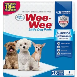 Four Paws Wee-Wee Superior Performance Little Dog Pee Pads- 16.5 x 23.5 in (28 count)