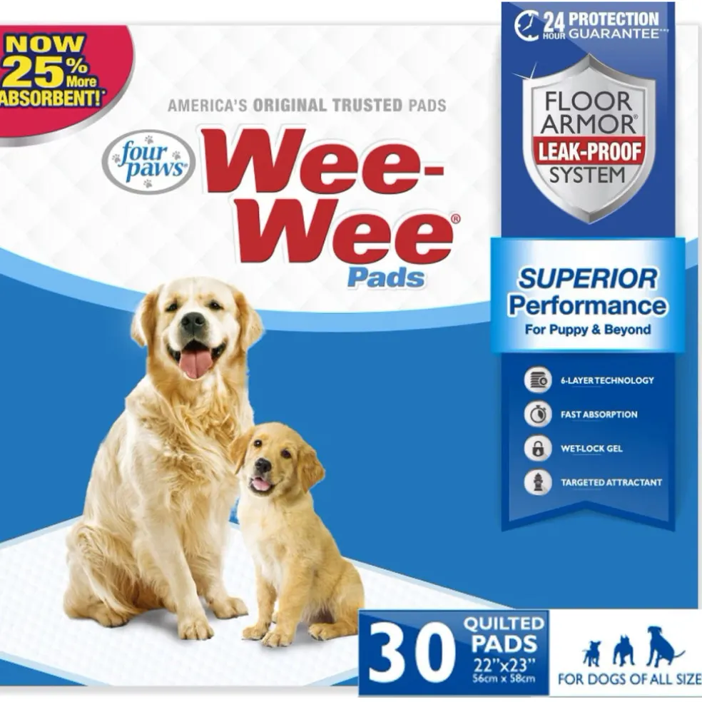 Four Paws Wee-Wee Superior Performance Standard Dog Pee Pads - 22"x23" inch