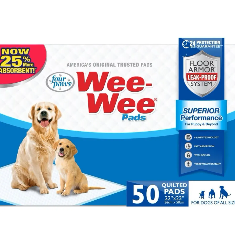 Four Paws Wee-Wee Superior Performance Standard Dog Pee Pads - 22"x23" inch
