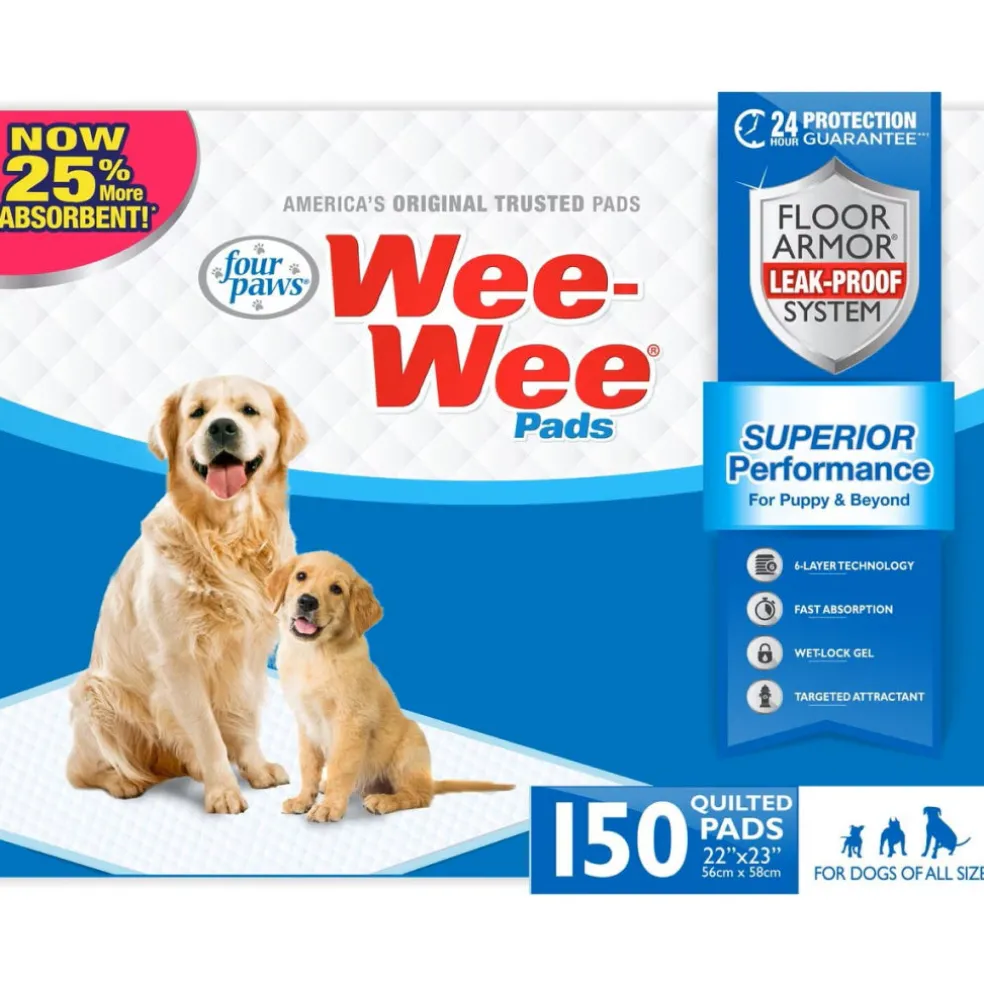 Four Paws Wee-Wee Superior Performance Standard Dog Pee Pads - 22"x23" inch
