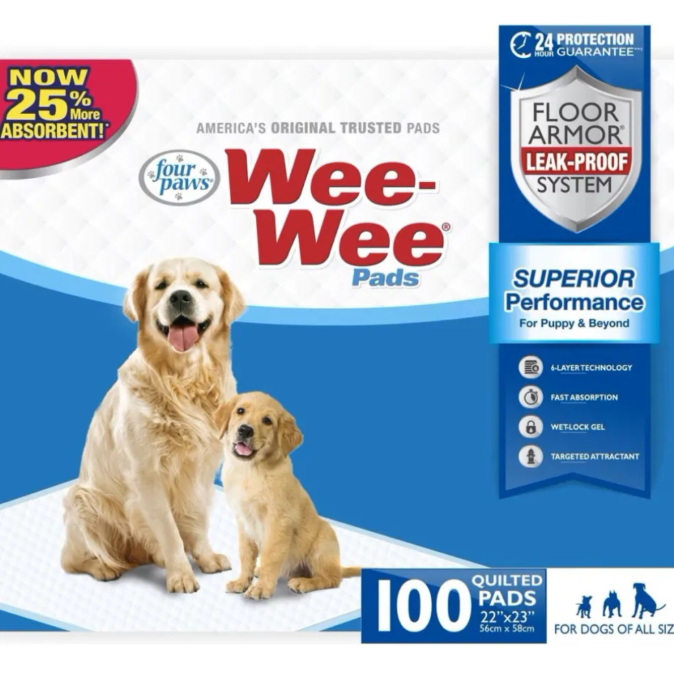 Four Paws Wee-Wee Superior Performance Standard Dog Pee Pads - 22"x23" inch