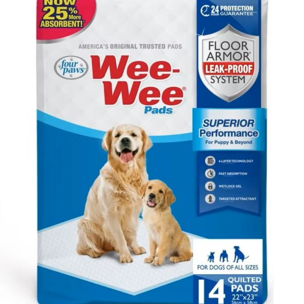 Four Paws Wee-Wee Superior Performance Standard Dog Pee Pads - 22"x23" inch