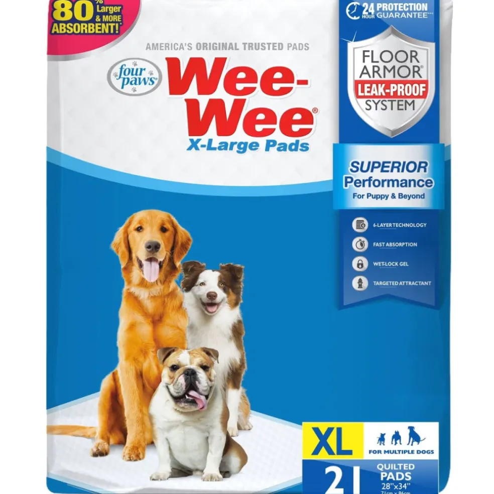 Four Paws Wee-Wee Superior Performance X-Large Dog Pee Pads- 28 x 34 inch