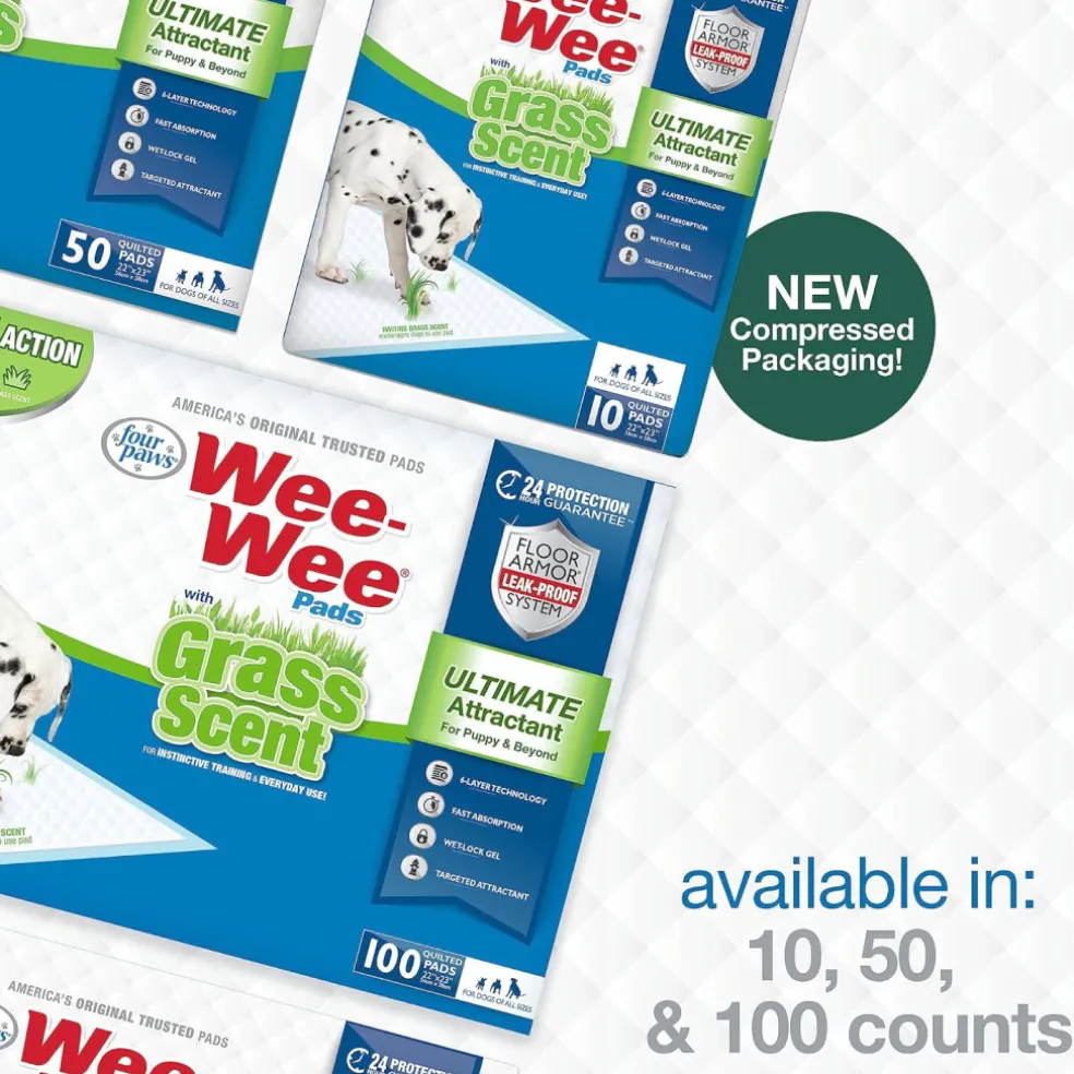 Four Paws Wee-Wee Ultimate Attractant Dog Pee Pads with Grass Scent - 22 x 23 inch