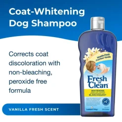 Fresh ’n Clean Whitening Snowy-Coat Shampoo For Dogs - Vanilla Scent (18 oz)