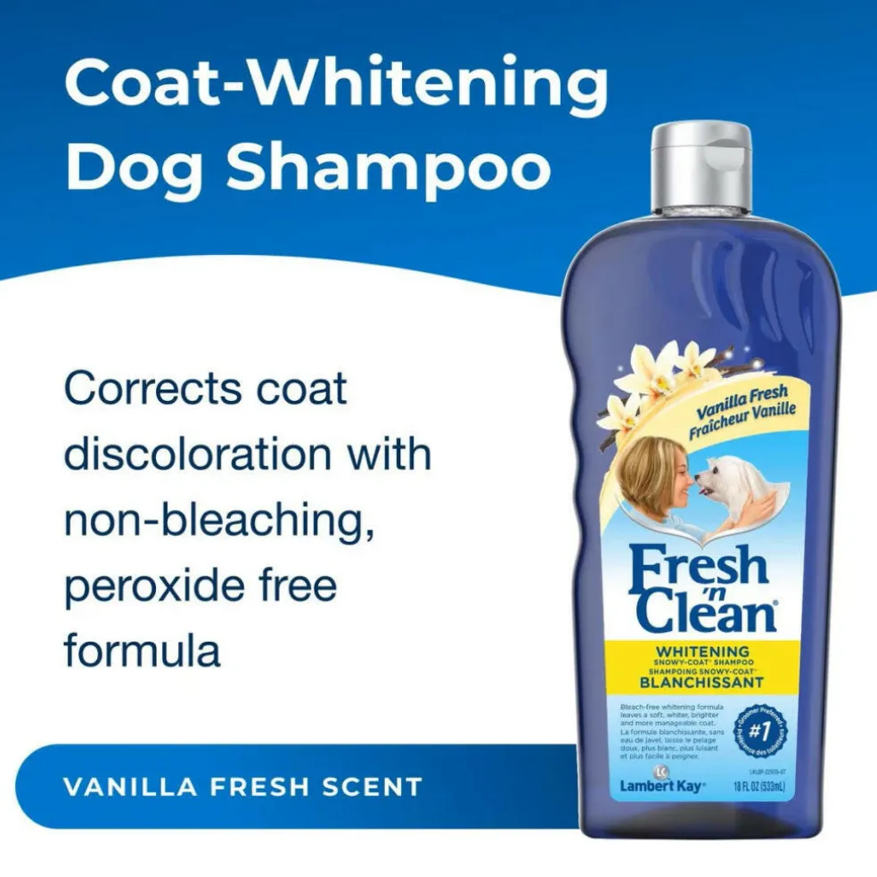 Fresh ’n Clean Whitening Snowy-Coat Shampoo For Dogs - Vanilla Scent (18 oz)