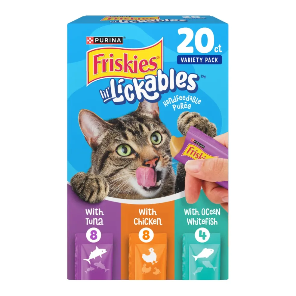 Friskies lil' Lickables Tuna, Chicken, & Ocean Whitefish Variety Pack Lickable Cat Treats (20 ct)