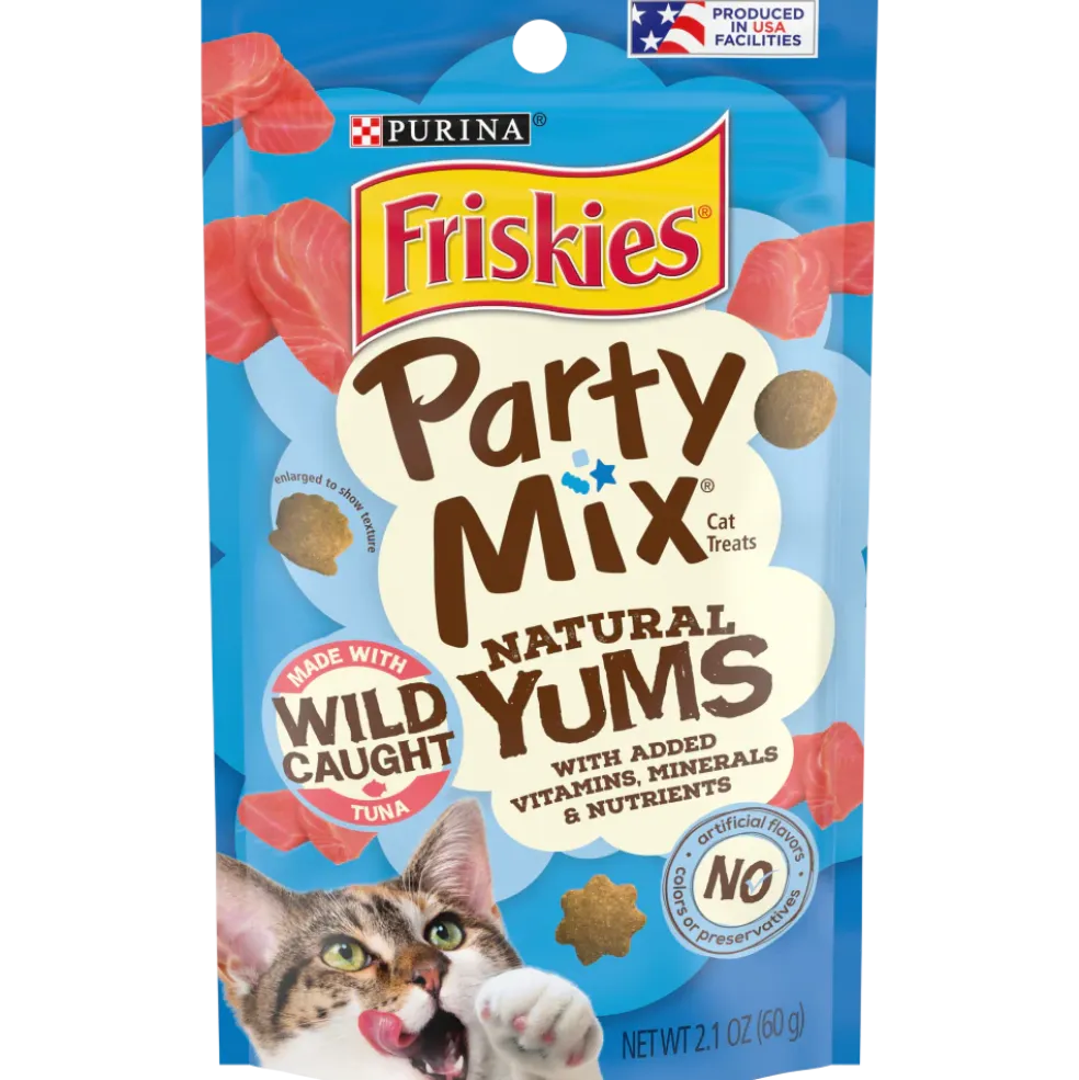 Friskies Party Mix Natural Yums with Real Tuna Cat Treats, 2.1-oz