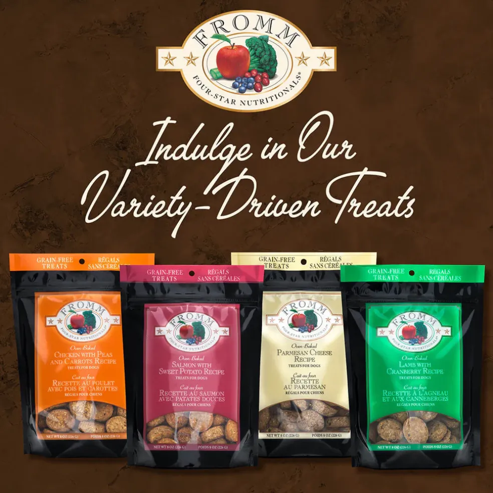 Fromm Four Star Oven-Baked Chicken with Peas & Carrots Recipe Treats for Dogs, 8-oz
