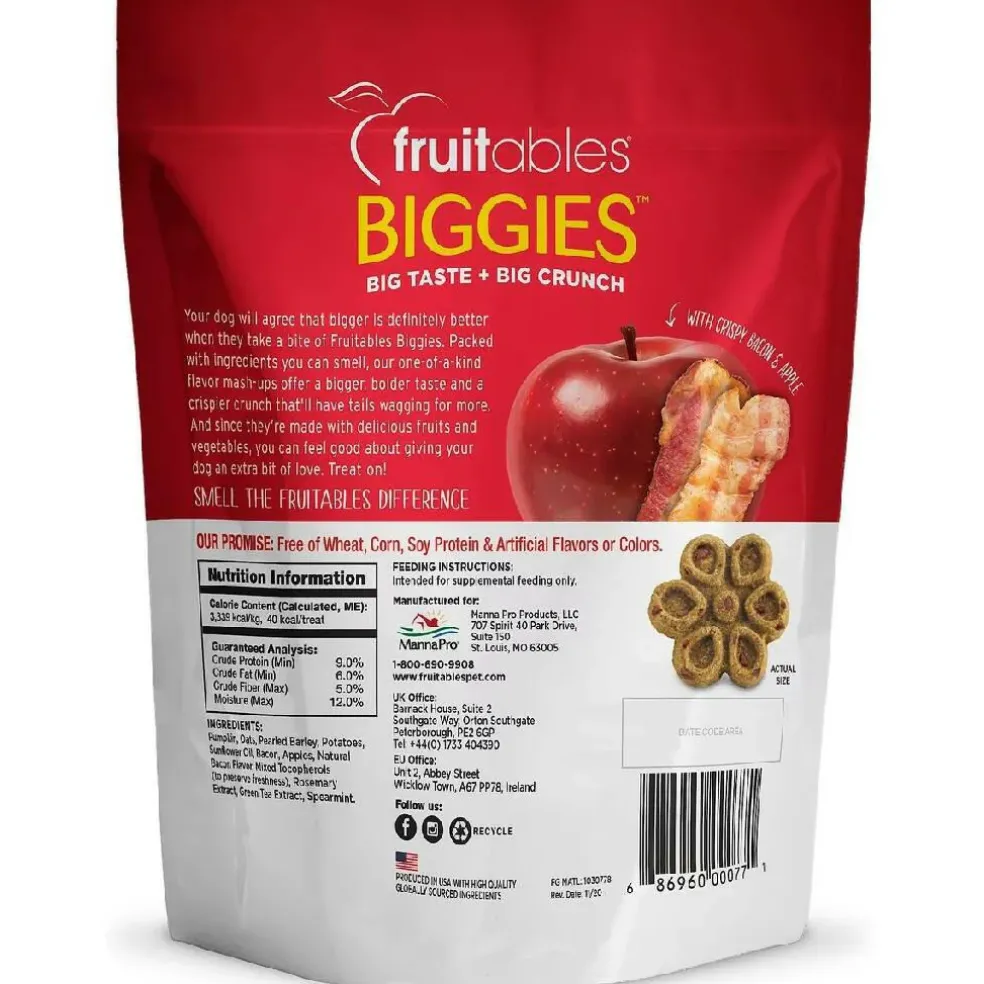 Fruitables BIGGIES Crispy Bacon & Apple Dog Treats (16 oz)