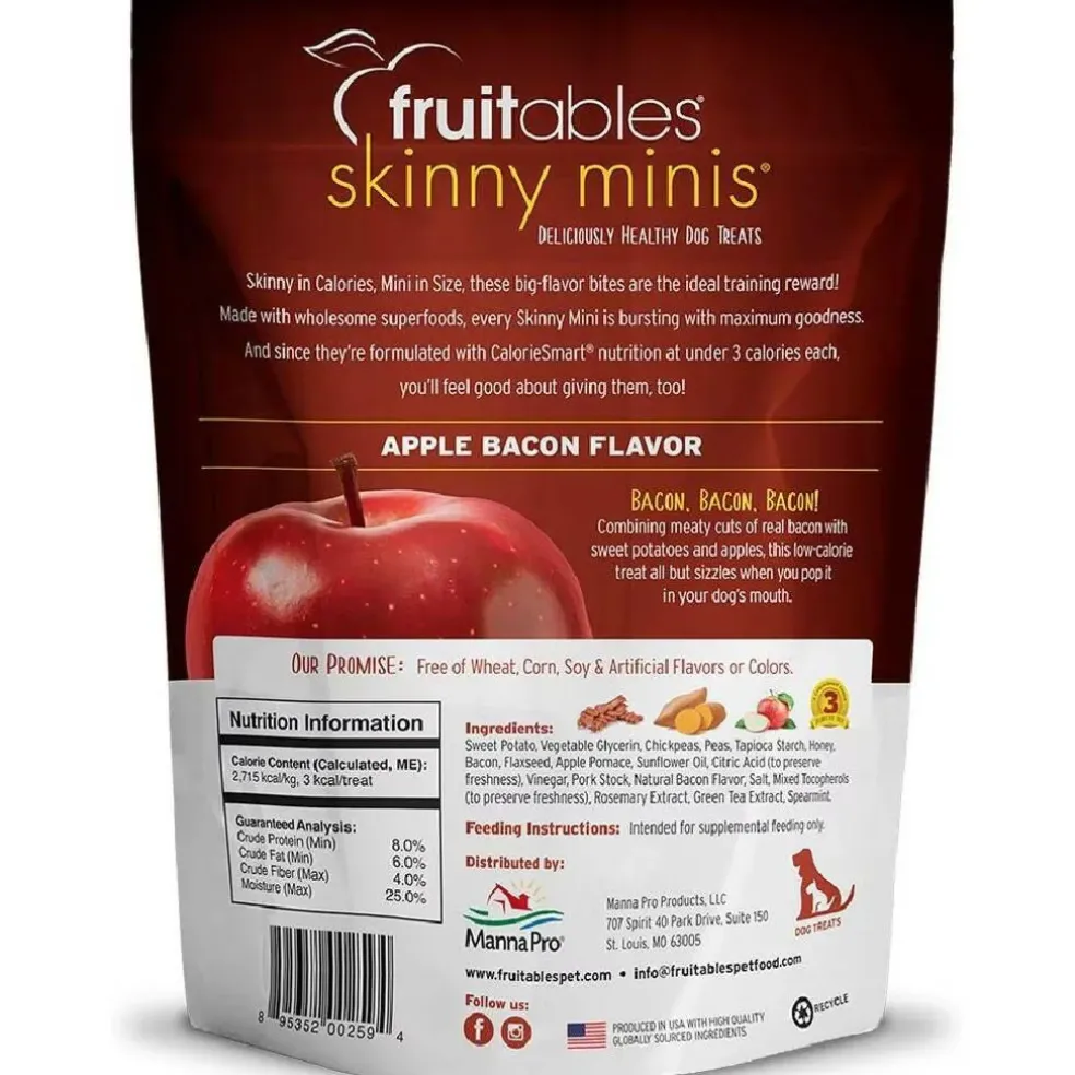 Fruitables Skinny Minis Apple Bacon Chewy Dog Treats (5 oz)