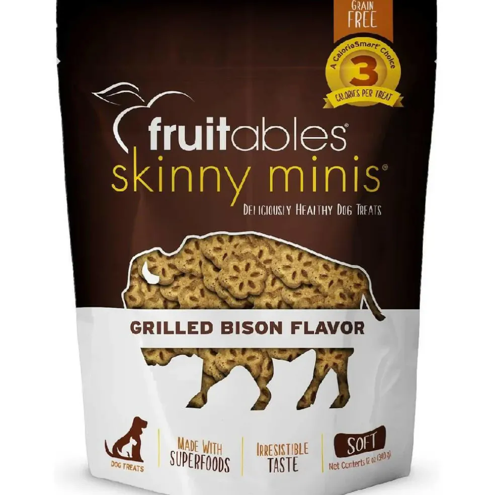 Fruitables Skinny Minis Grilled Bison Flavor Chewy Dog Treats